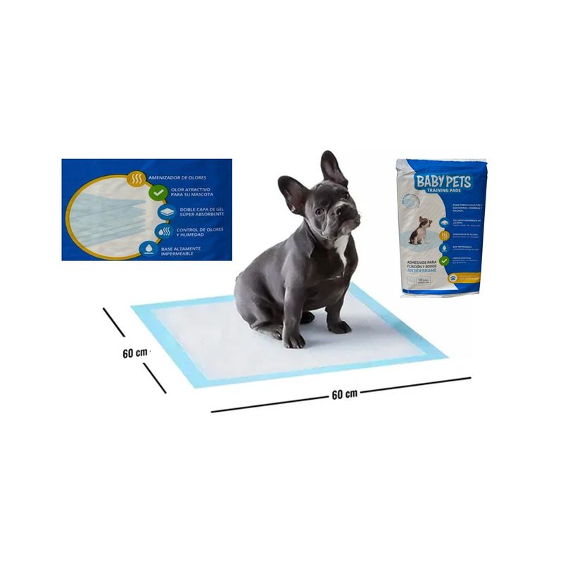 GENERICO - 10 Pañales Sabanillas Para Perros 60x60cm Control De Olores