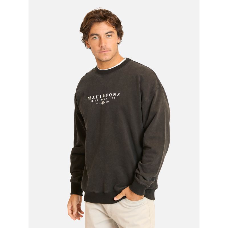 MAUI AND SONS - Poleron CR Oceandra Negro Hombre Maui And Sons - Negro