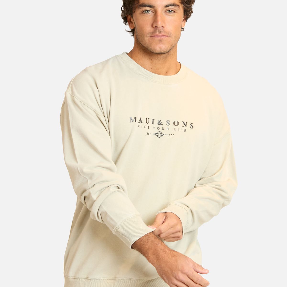 MAUI AND SONS - Poleron CR Oceandra Beige Hombre Maui And Sons - Beige