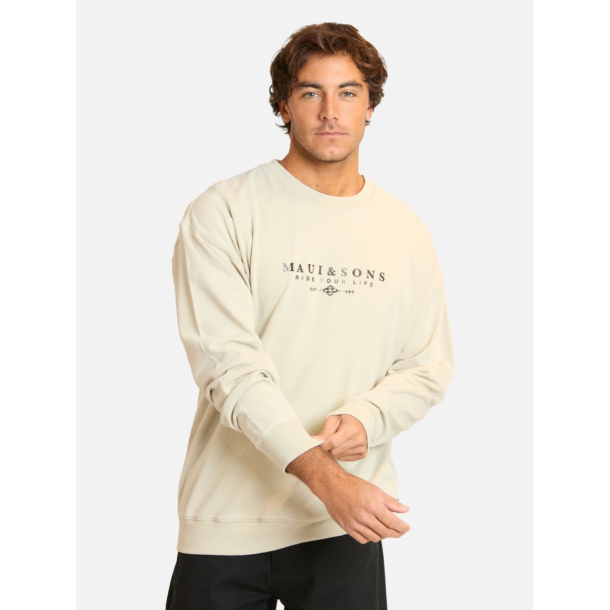 MAUI AND SONS - Poleron CR Oceandra Beige Hombre Maui And Sons - Beige