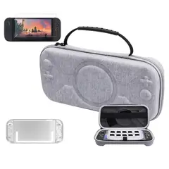 GENERICO - Estuche Pro + Mica Vidrio + Funda + Para Nintendo Switch 2 Gris