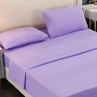 Juego De Sabanas 2 Plazas Premium 200hilos 200x150cm 4piezas Lila Liso