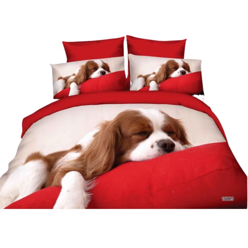 GENERICO - Cubre plumón para cama 1.5 plazas diseño 3D Perritos