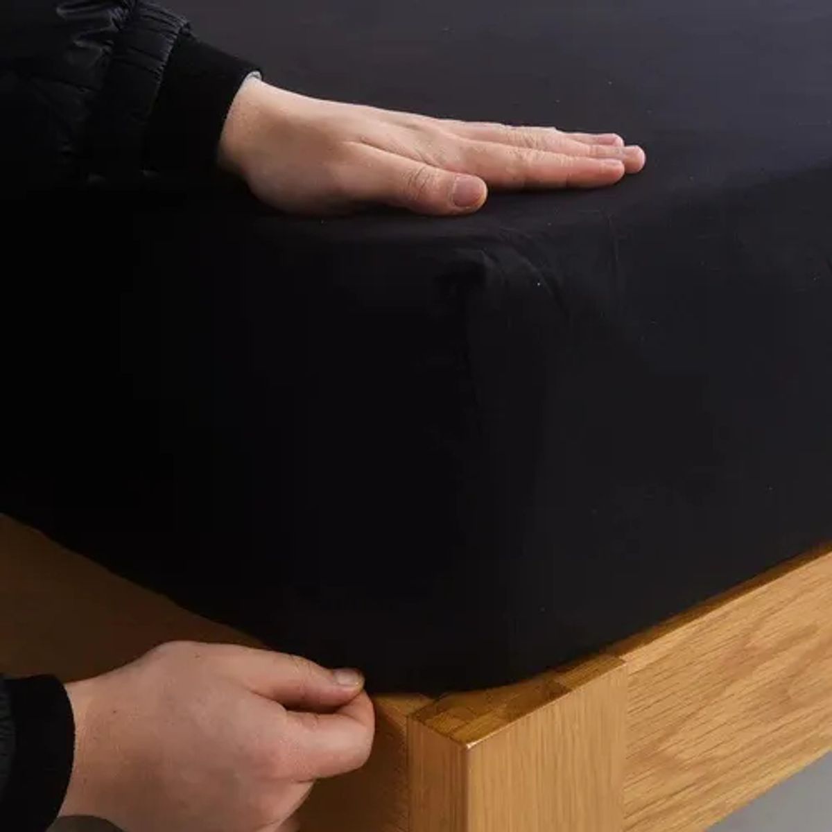 GENERICO - Juego De Sabanas 2 Plazas Premium 200hilos 200x150cm 4piezas Negro Liso