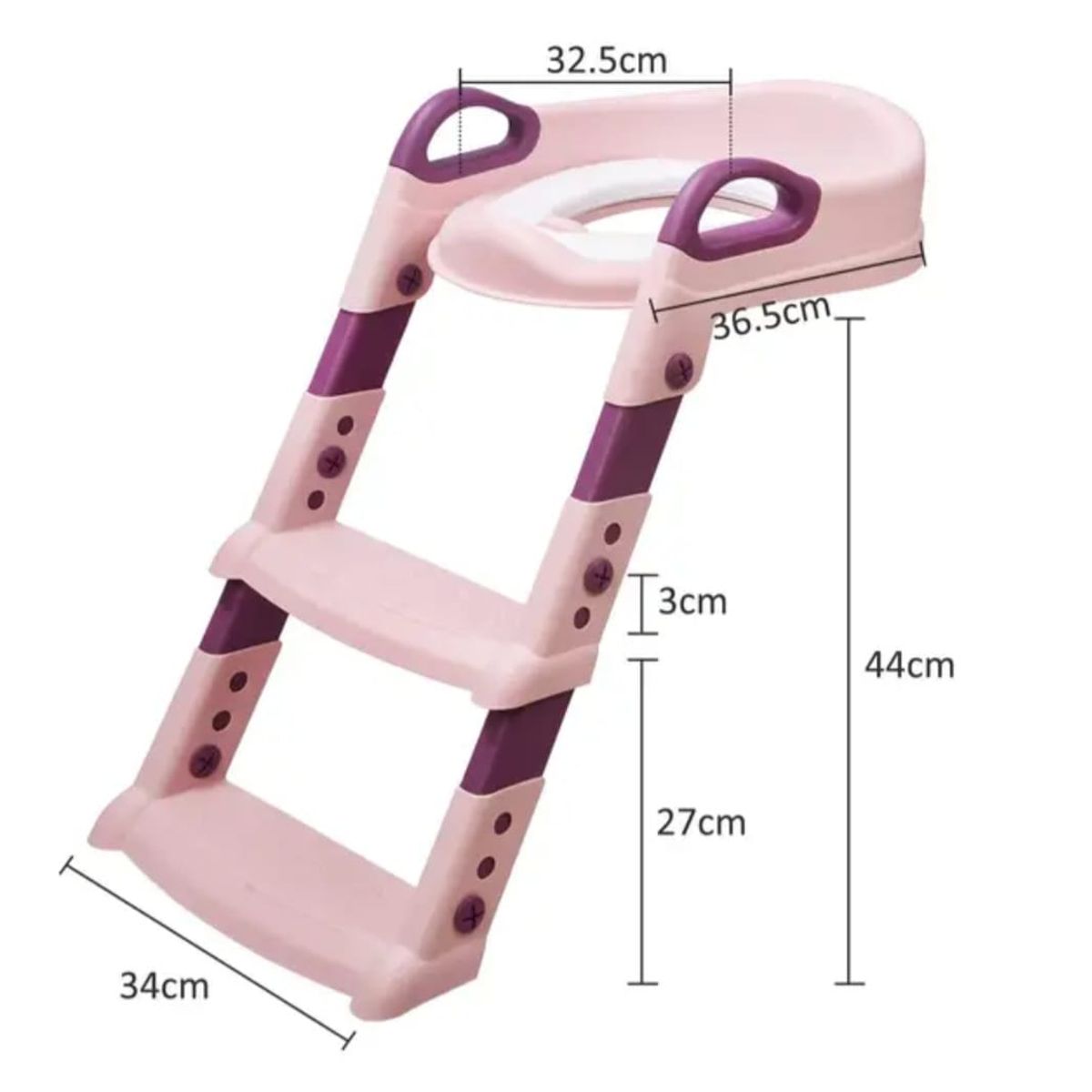GENERICO - Asiento Adaptador Escalera Inodoro Wc Para Niños Acolchado Rosado