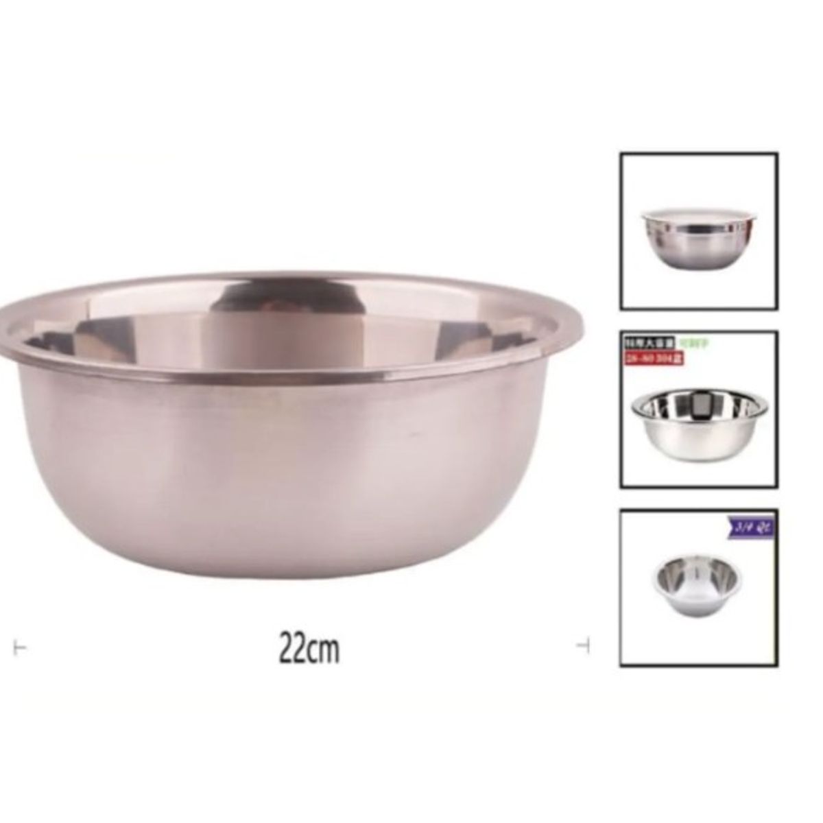 GENERICO - Bowl De Acero Inoxidable 22 Cm Para Cocina