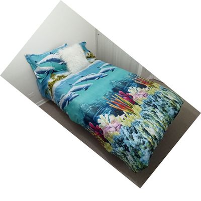 Imagen 2 del producto Cubre plumón para cama 1.5 plazas diseño 3D Marino