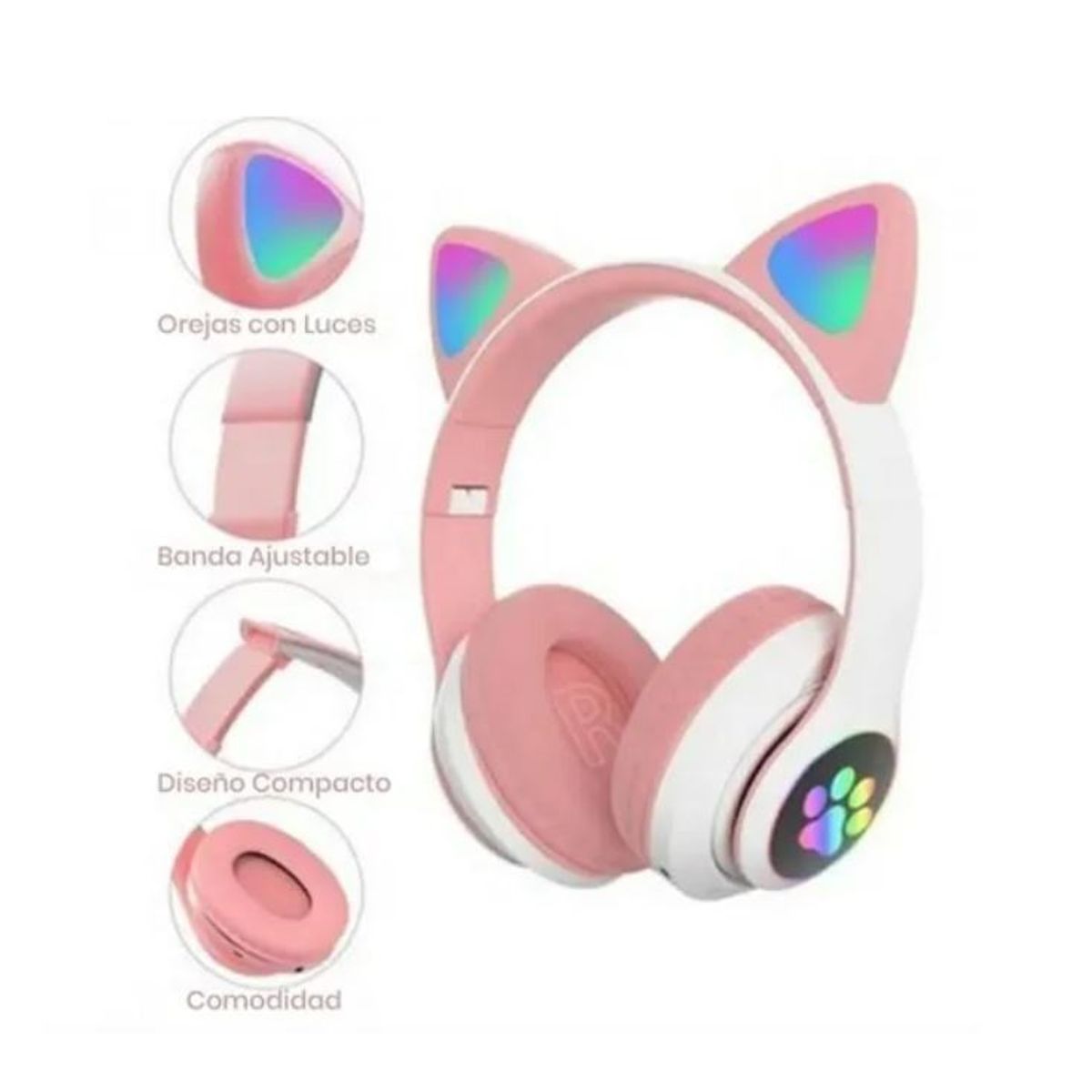 GENERICO - Audifono Bluetooth Bateria Integrada Con Luz