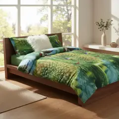 GENERICO - Cubre plumón para cama 1.5 plazas diseño 3D Silvestre