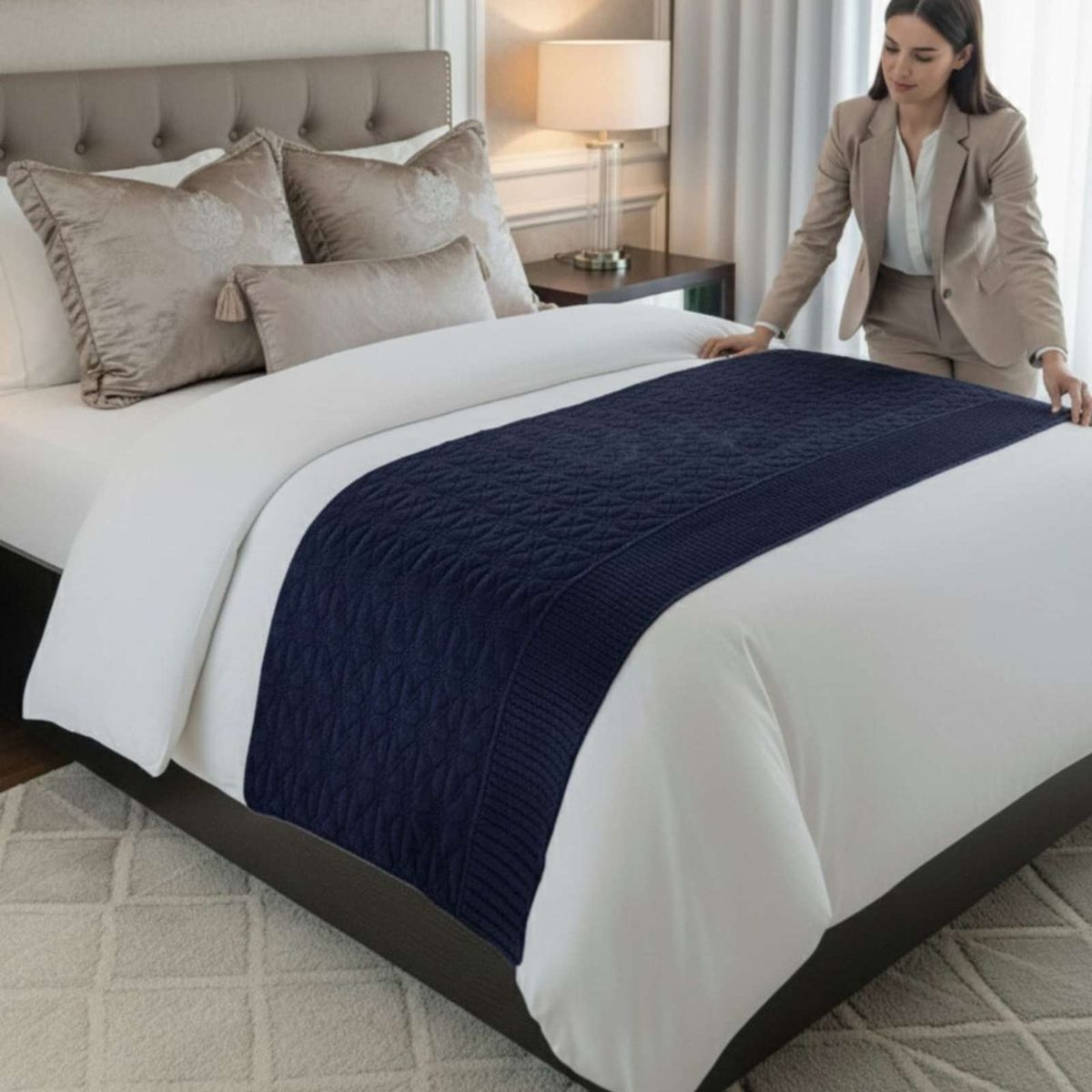 GENERICO - Piecera de Cama Moderna Con Textura Ultra Suave