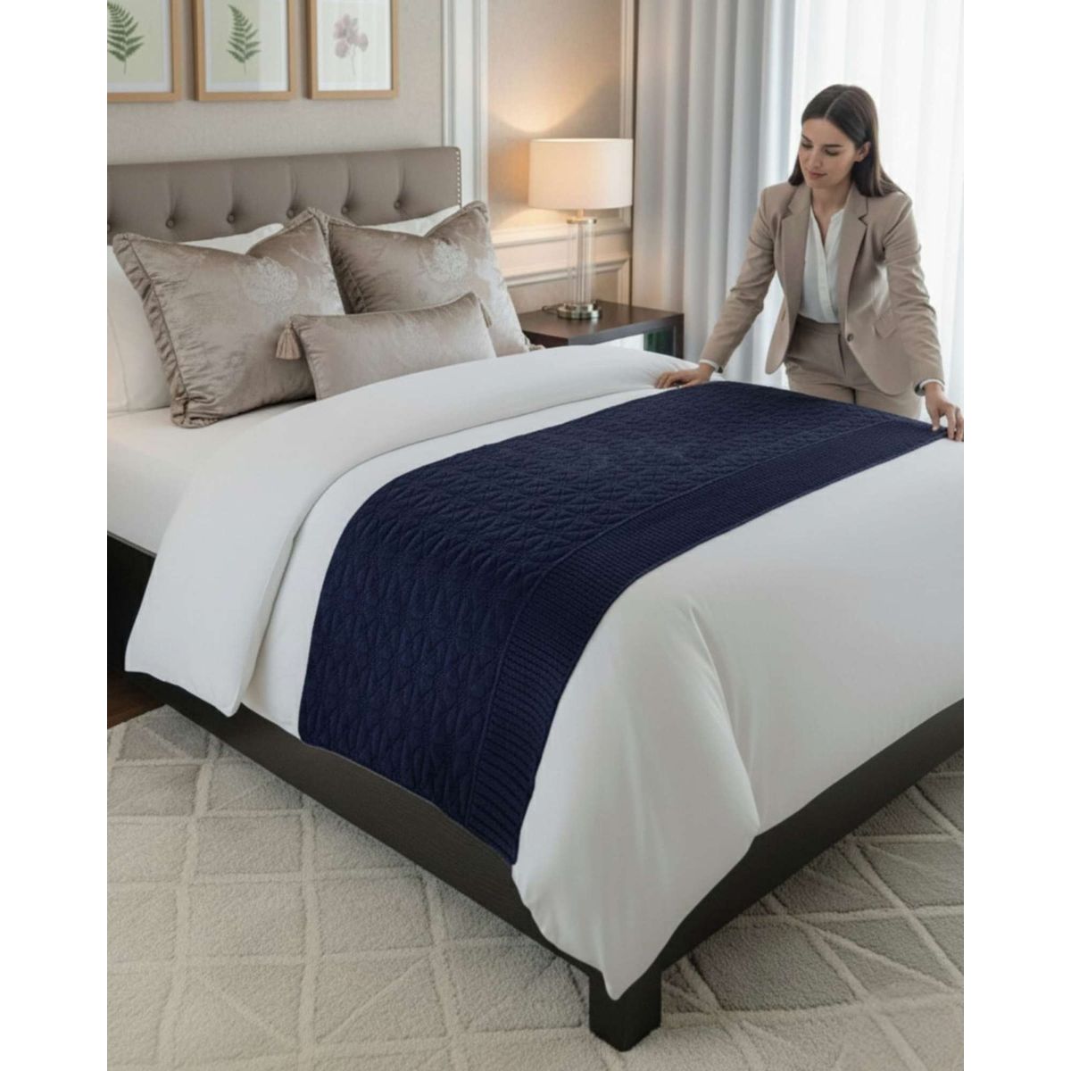 GENERICO - Piecera de Cama Moderna Con Textura Ultra Suave