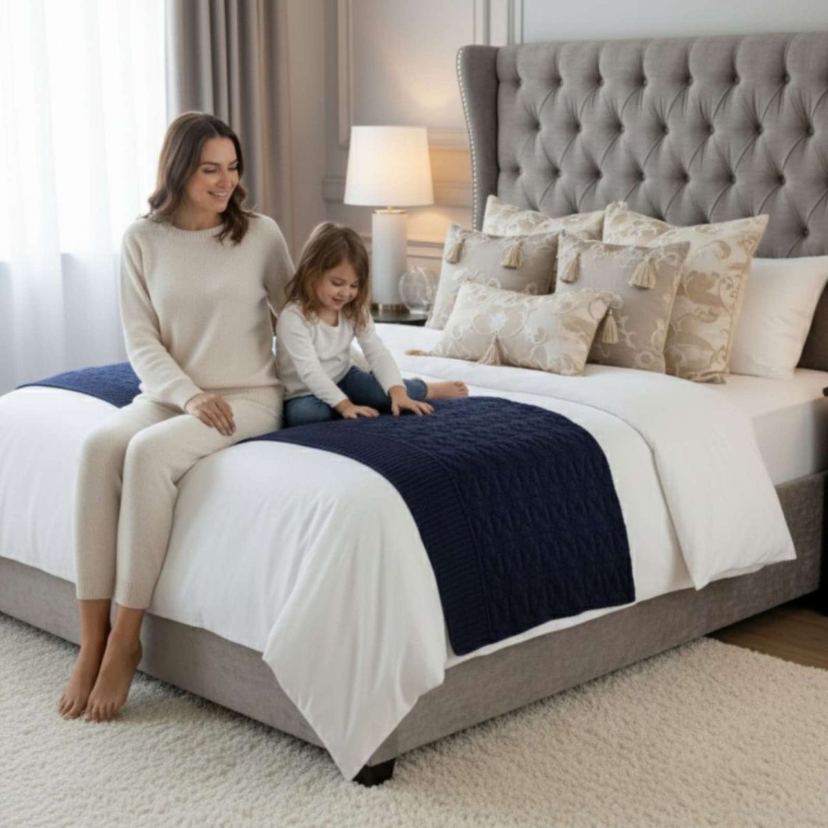 GENERICO - Piecera de Cama Moderna Con Textura Ultra Suave