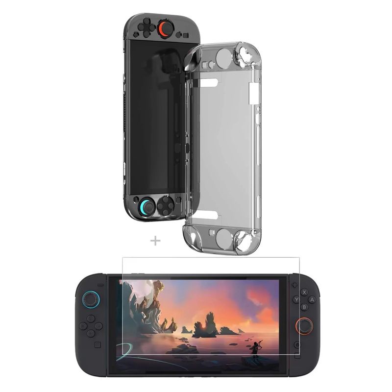 GENERICO - Funda Transparente + Mica Vidrio +kit Para Nintendo Switch 2