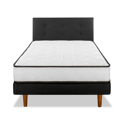 Imagen 2 del producto Cama Europea New Simple 1 Plaza + Respaldo Royal Negro