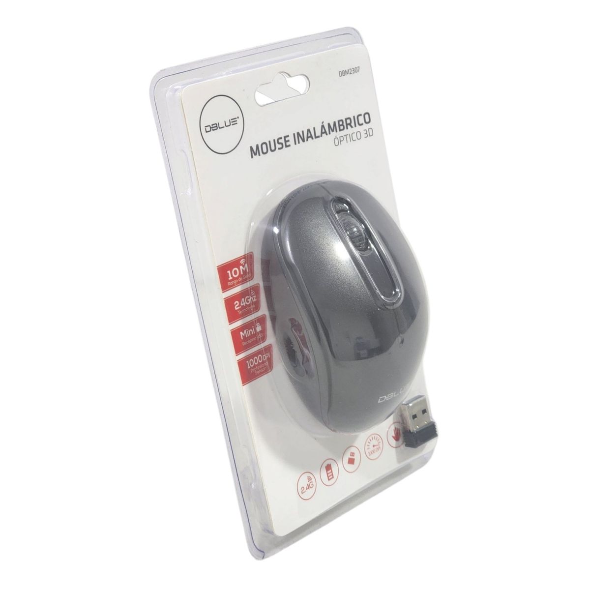 DBLUE - Mouse Inalámbrico Óptico 3D 24G DBM2307 Negro Dblue