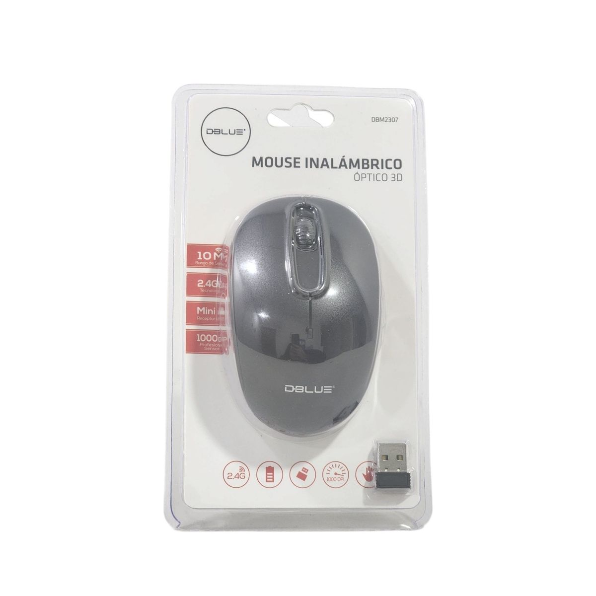 DBLUE - Mouse Inalámbrico Óptico 3D 24G DBM2307 Negro Dblue