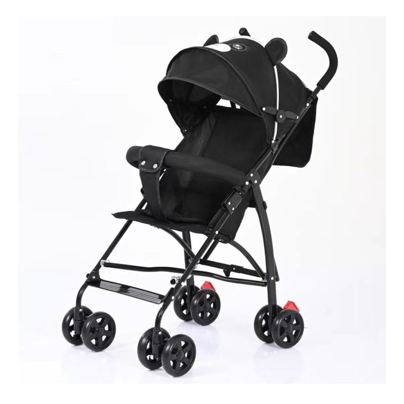 GENERICO - Coche Paragua De Bebé Osito Plegable Negro