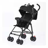 GENERICO - Coche Paragua De Bebé Osito Plegable Negro