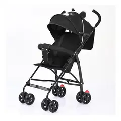 GENERICO - Coche Paragua De Bebé Osito Plegable Negro