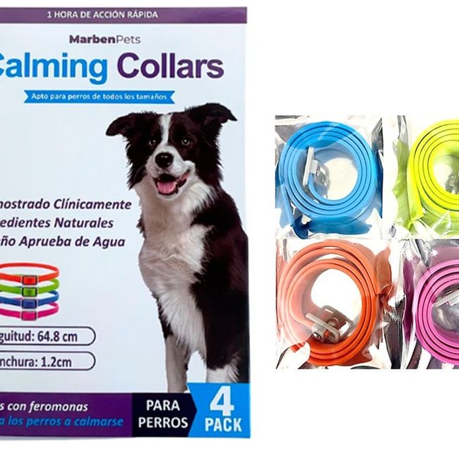 MARBEN PETS - Pack 4 Collar Para Perro Con Feromonas Relajante Calmante
