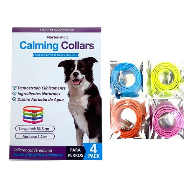 MARBEN PETS - Pack 4 Collar Para Perro Con Feromonas Relajante Calmante