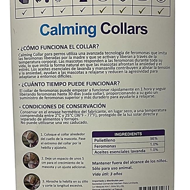 MARBEN PETS - Pack 4 Collar Para Perro Con Feromonas Relajante Calmante