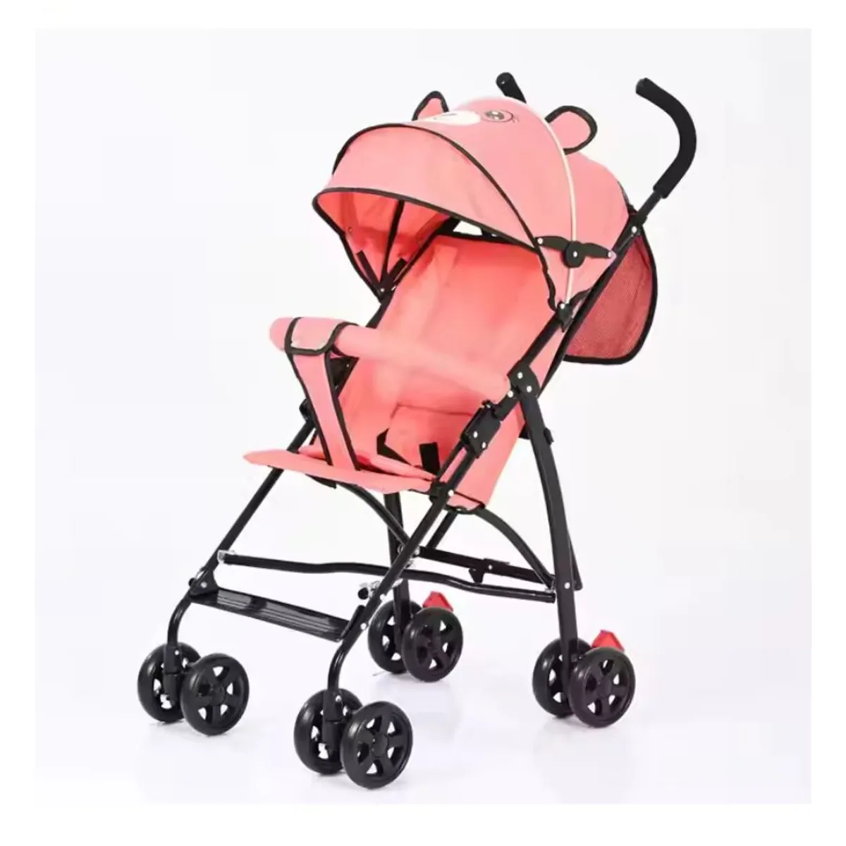 GENERICO - Coche Paragua De Bebé Osito Plegable Rosa