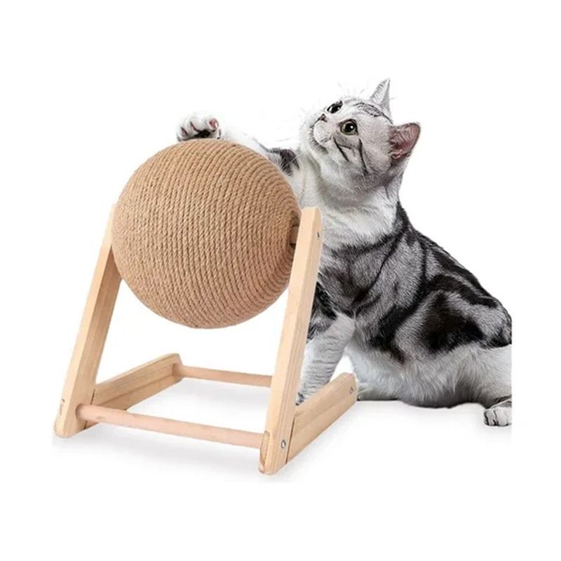 MARBEN PETS - Rascador Para Gato Juguete Bola Giratoria Interactiva