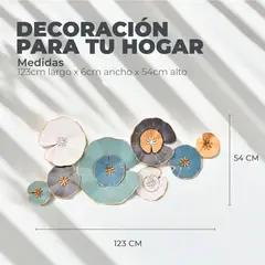 MUNDO ONLINE - Cuadro Decorativo Adorno Pared Metalico Flores