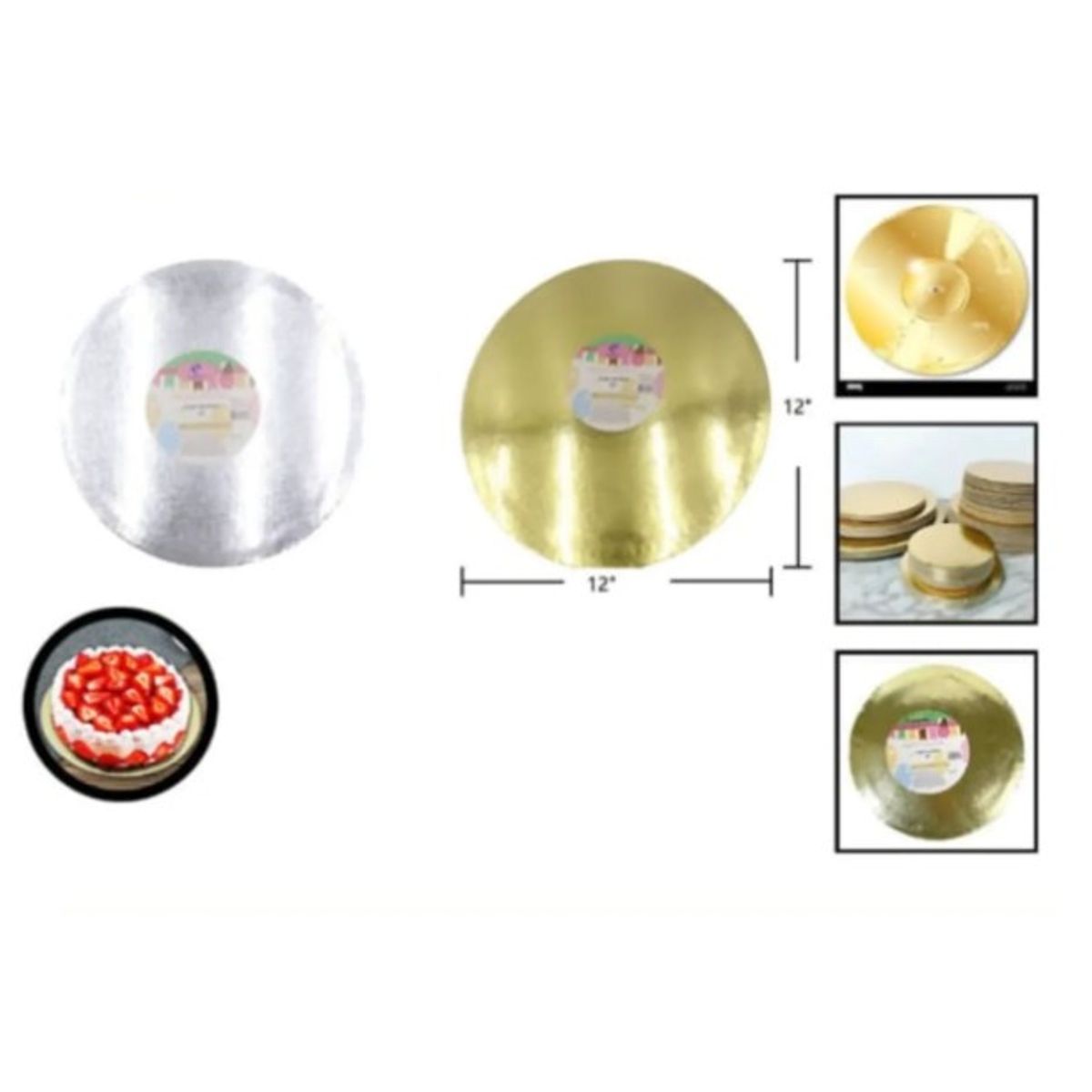GENERICO - Bandeja Base Para Torta Redonda 12 Cm
