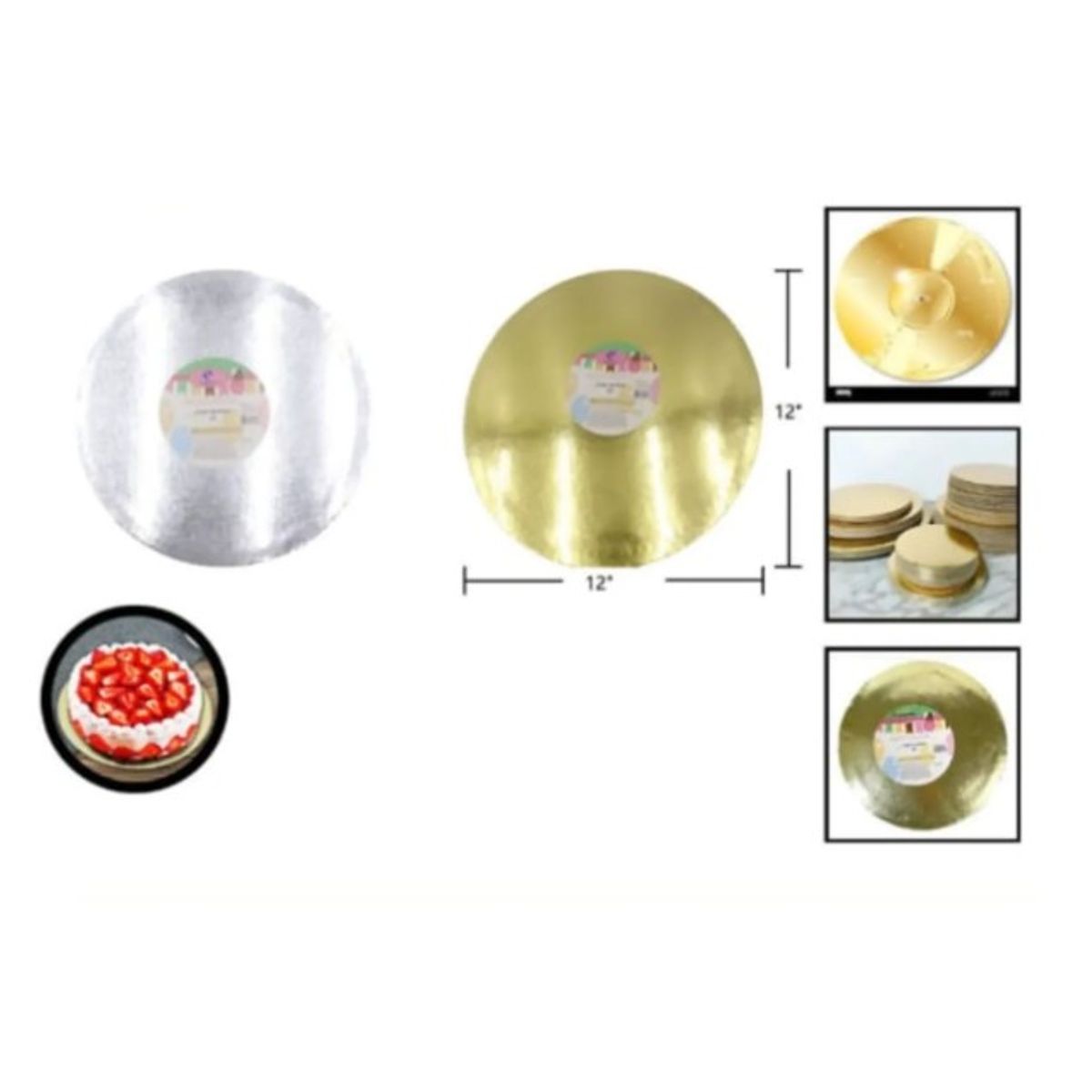 GENERICO - Bandeja Base Para Torta Redonda 12 Cm