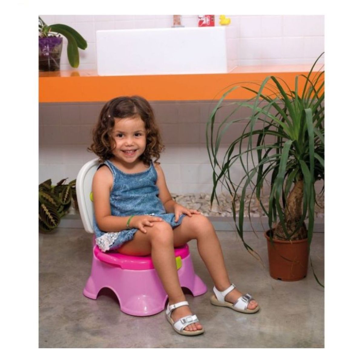 GENERICO - Pelela Bacinica Infantil Baño Corona Rosa 