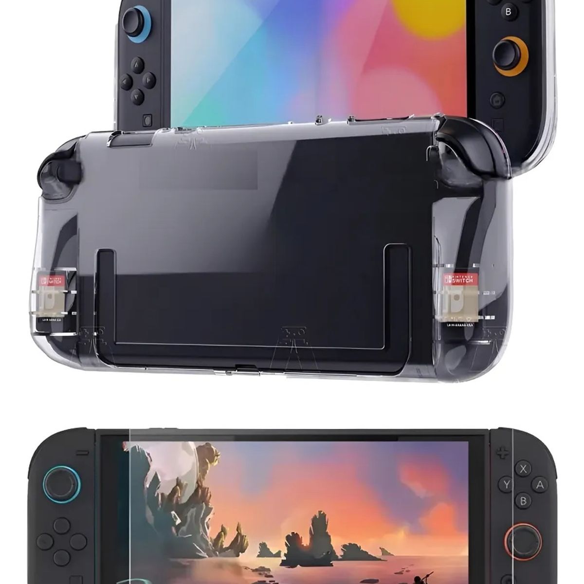 GENERICO - Funda Transparente + Slot Cartuchos + Lamina Para Switch 2