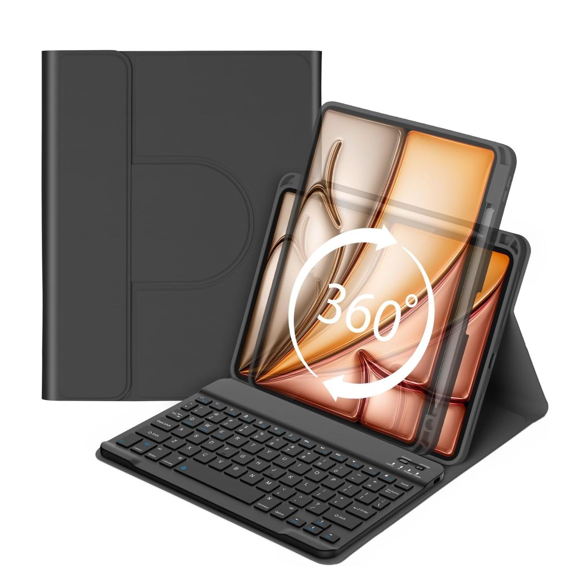 GENERICO - Carcasa 360°Con Teclado Para iPad  11th Generacion A16  Negro