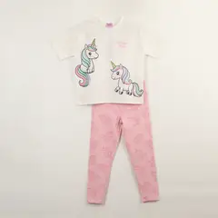 DISNEY - Conjunto Niña Magic Blanco Unicornio