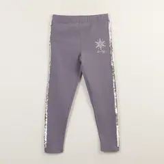 DISNEY - Calza Niña Frozen Lineas De Lentejuelas Gris