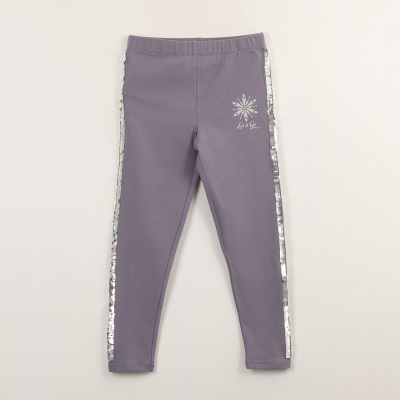 DISNEY - Calza Niña Frozen Lineas De Lentejuelas Gris Disney