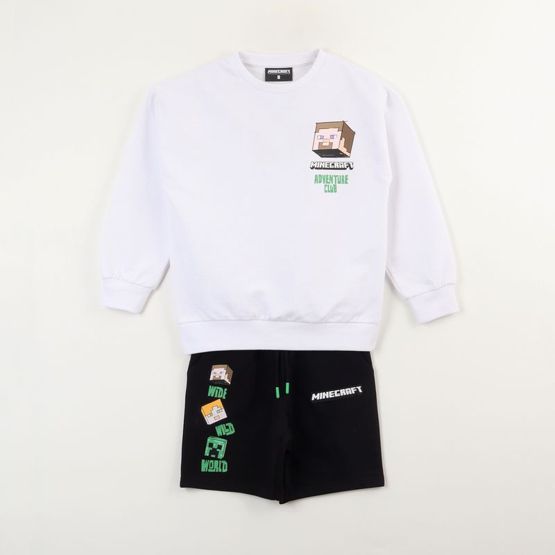MINECRAFT - Conjunto Niño Comfy Blanco Minecraft