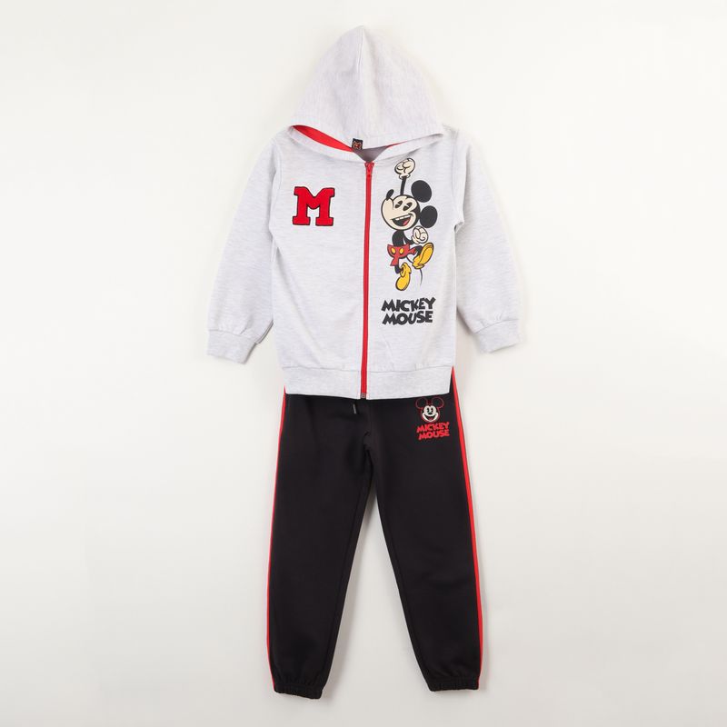 DISNEY - Conjunto Buzo Niño Mickey Classic Cartoon Gris Disney