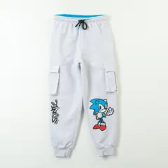 SONIC - Pantalon Cargo De Buzo Niño Grafiti Gris