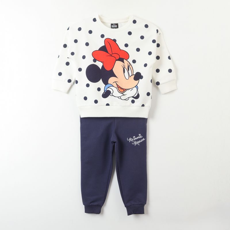 DISNEY - Conjunto Buzo Niña Minnie Puntos Beige Disney
