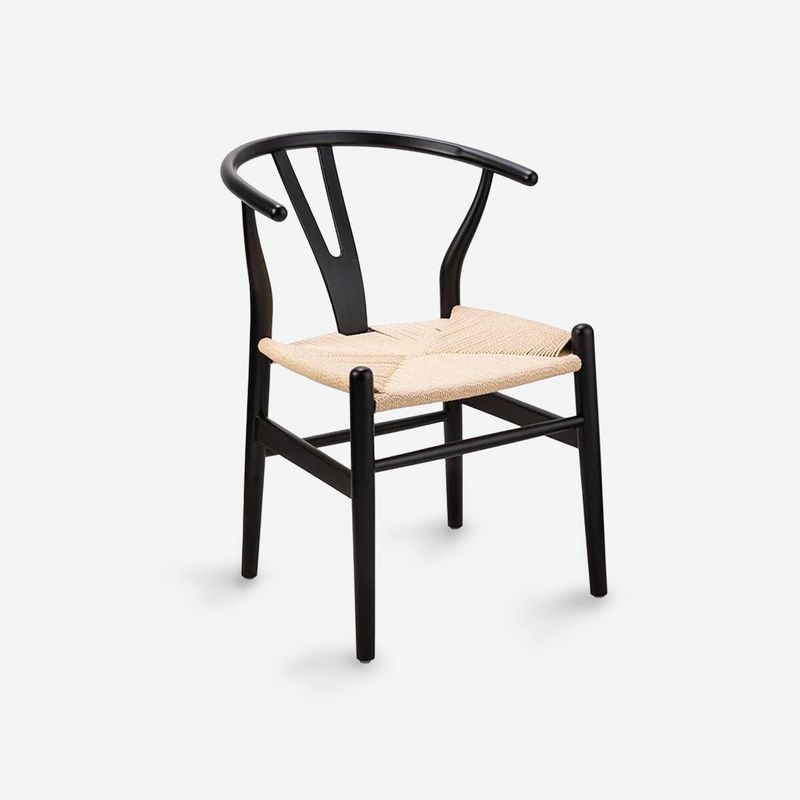JAVIMATE - Silla De Comedor Wishbone Madera Negra