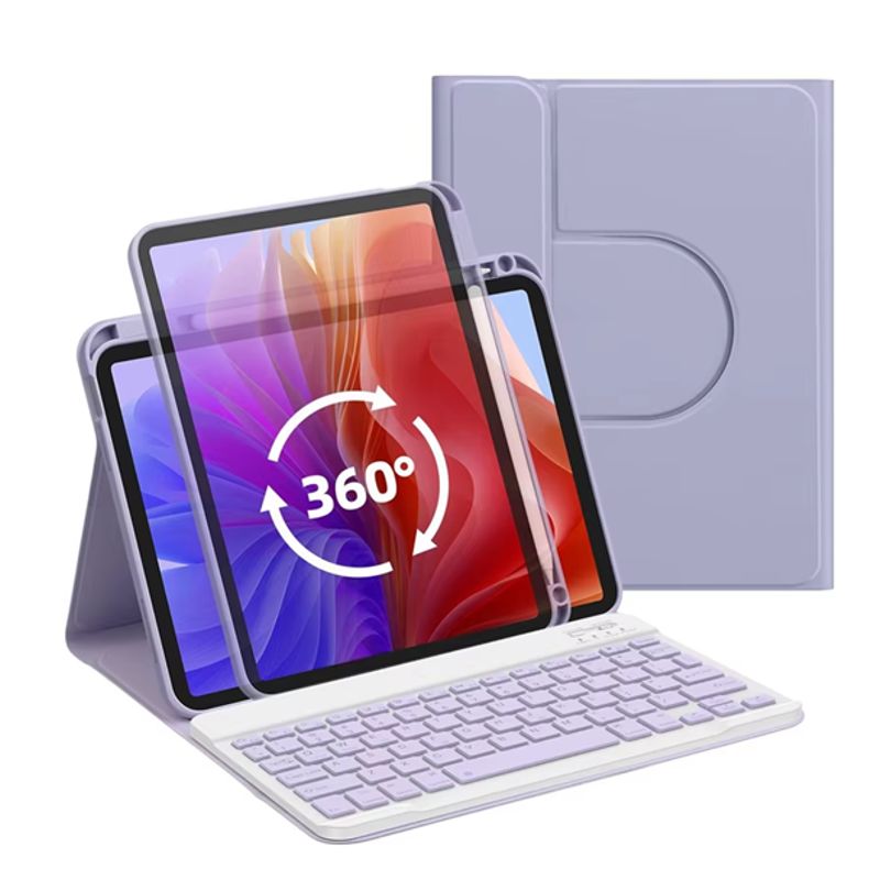 GENERICO - Carcasa 360°Con Teclado Para iPad  11th Generacion A16 Gris Lavand