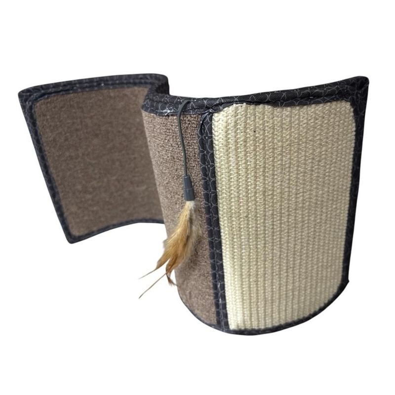 GENERICO - Rascador Para Gato Curvo Con Colgante Color Café