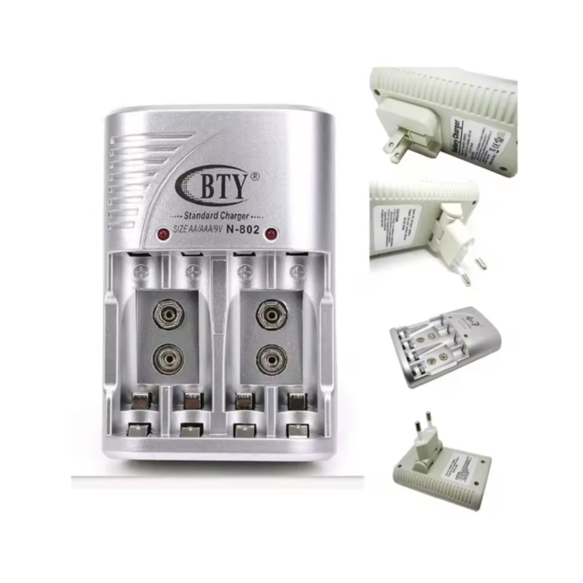 ROHS - Cargador Universal para Pilas AA AAA y 9V Rápido