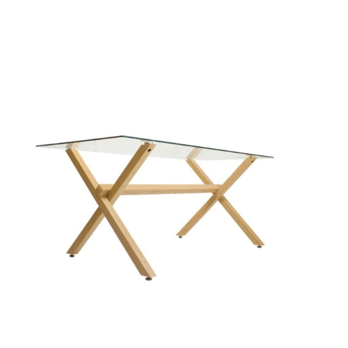 HABITA2 CHILE - Mesa de vidrio X 120cm con patas Simil de Madera