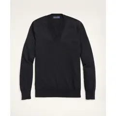 BROOKS BROTHERS - Sweater Hombre Supima Cotton V-Neck Sweater Negro