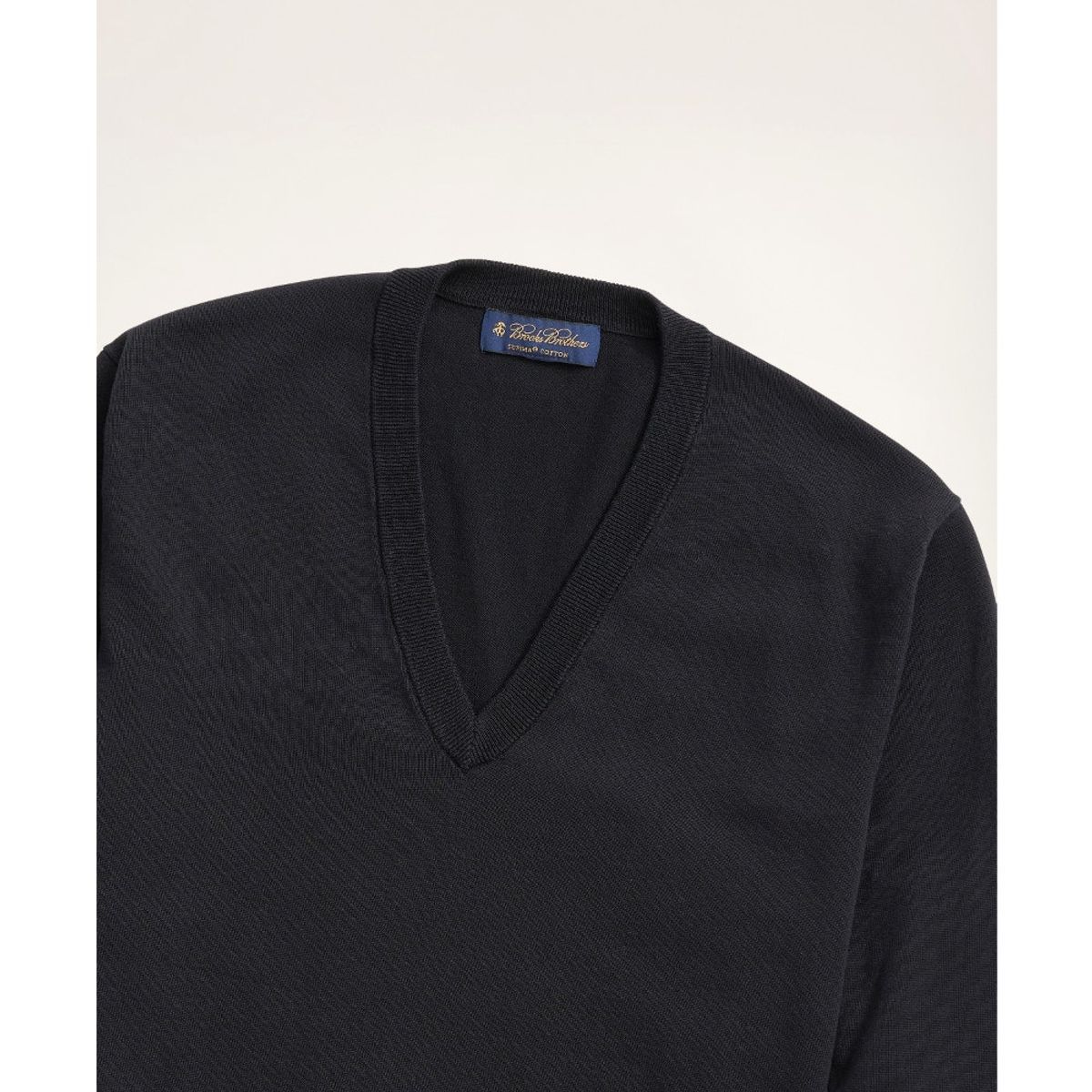 BROOKS BROTHERS - Sweater Hombre Supima Cotton V-Neck Sweater Negro
