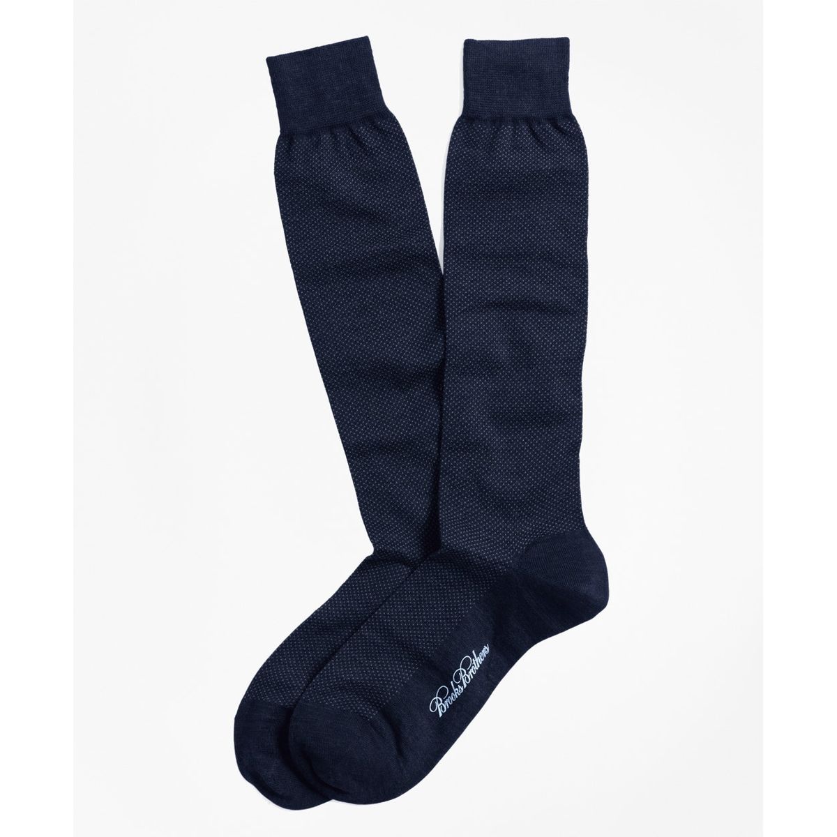 BROOKS BROTHERS - Calcetines Hombre Merino Wool Mini Dot Over-The-Calf Azul