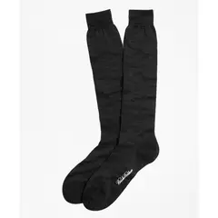 BROOKS BROTHERS - Calcetines Hombre Merino Wool Mini Dot Over-The-Calf Negro